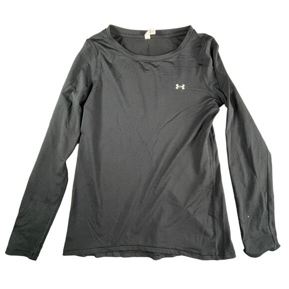 Under Armour Shirt Womens Small Black Long Sleeve Heat Gear Activewear Athletic - Picture 1 of 7